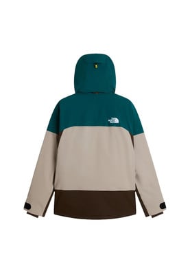 Zadní pohled na pánskou bundu The North Face s barevnými bloky. Zadní pohled na pánskou bundu The North Face s barevnými bloky.