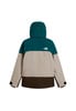Zadní pohled na pánskou bundu The North Face s barevnými bloky.