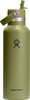 Grüne Hydro Flask Flasche mit Logo und Strohhalm am Deckel.