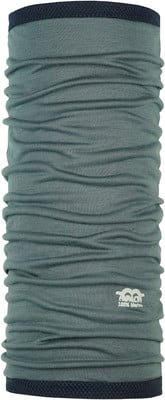 Grauer Merino-Wollschal mit Logo und Text 100% Merino. Grauer Merino-Wollschal mit Logo und Text 100% Merino.