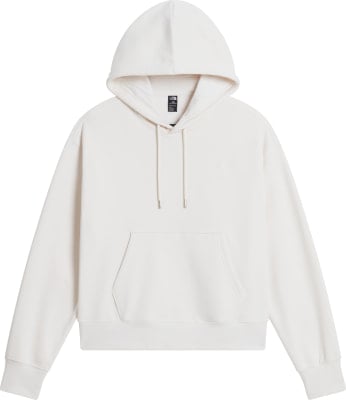 Ein cremefarbener Hoodie mit Kapuze und Kängurutasche, mit dem The North Face Logo. Ein cremefarbener Hoodie mit Kapuze und Kängurutasche, mit dem The North Face Logo.