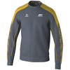 Grauer Pullover mit gelben Ärmeln und ATC-Logo.