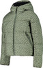 Damen-Steppjacke mit Kapuze und Leo-Muster in Khaki.