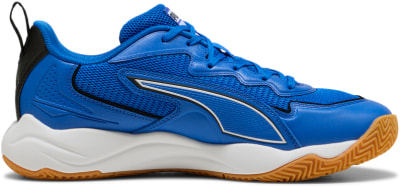 Blauer Sportschuh von Puma mit weißer Zwischensohle und Gummisohle. Blauer Sportschuh von Puma mit weißer Zwischensohle und Gummisohle.