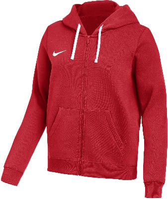 Rote Nike Kapuzenjacke mit Reißverschluss und weißer Kapuze. Rote Nike Kapuzenjacke mit Reißverschluss und weißer Kapuze.