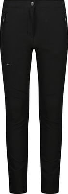 Schwarze Outdoorhose mit Reißverschlusstaschen und geformten Knien.