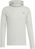 Graues Kapuzen-Sweatshirt mit Adidas-Logo auf der Brust.