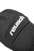 Schwarzer Handschuh mit weißem Reusch-Logo auf Textilband.