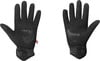 Zwei schwarze Handschuhe mit rutschfesten Elementen an Fingern und Handfläche.