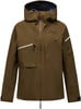 Eine braune Peak Performance Herren-Skijacke mit Kapuze und vielen Taschen.