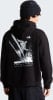 Herren-Kapuzenpullover in Schwarz mit Skifahrer-Print auf dem Rücken.