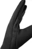 Schwarze Handschuhe mit rutschfestem Muster auf der Handfläche.