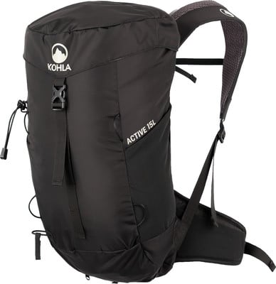 Schwarzer Kohla Active 15L Rucksack mit Logo und Gurten. Schwarzer Kohla Active 15L Rucksack mit Logo und Gurten.