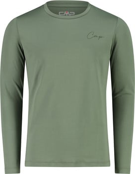Grünes Langarmshirt mit CMP-Logo auf der Brust.