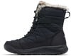 Schwarzer Damen-Winterstiefel mit Fellbesatz und Schnürung.