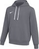 Graues Nike Herren Sweatshirt mit Kapuze und weißem Kordelzug, Logo auf der Brust.