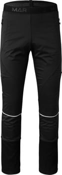 Schwarze Sporthose mit weißem Besatz und Markenlogo am Bund.