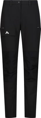 Schwarze Outdoorhose mit Berglogo auf der Tasche und Reißverschlüssen. Schwarze Outdoorhose mit Berglogo auf der Tasche und Reißverschlüssen.