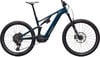 Ein blaues Specialized E-Mountainbike mit Federung und Scheibenbremsen.