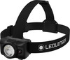 Schwarze LEDLENSER Stirnlampe mit verstellbarem Riemen und LED-Licht.