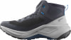 Herren Mittelhoher Outdoor-Schuh in Dunkelblau mit grauer Sohle.