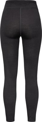 Rückansicht einer dunkelgrauen Damenleggings mit hohem Bund. Rückansicht einer dunkelgrauen Damenleggings mit hohem Bund.
