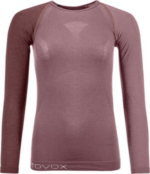 Damen-Langarm-Thermo-Shirt in Rosa mit Logo.