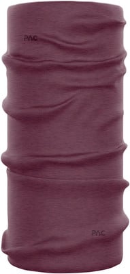 Dunkelweinroter Schlauchschal mit PAC-Logo oben und unten. Dunkelweinroter Schlauchschal mit PAC-Logo oben und unten.