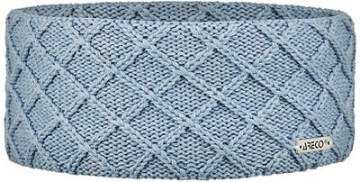 Hellblaue Strickstirnband mit Rautenmuster und Logo Hellblaue Strickstirnband mit Rautenmuster und Logo