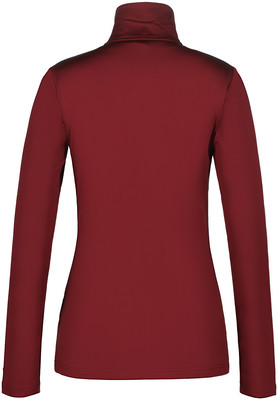 Damen-Weinrot-Pullover mit langen Ärmeln und Stehkragen.