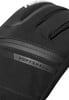 Schwarze Handschuhe mit Reißverschluss und SOFTSHELL-Aufschrift.