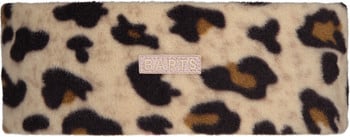 Mütze mit Leopardenmuster und BARTS-Logo in der Mitte.