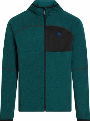Grüne Herren-Kapuzenjacke mit schwarzer Reißverschlusstasche und Logo. Grüne Herren-Kapuzenjacke mit schwarzer Reißverschlusstasche und Logo.