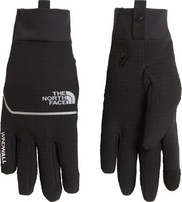 Schwarze The North Face Handschuhe mit Reflektoren und Windwall-Technologie. Schwarze The North Face Handschuhe mit Reflektoren und Windwall-Technologie.