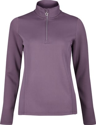 Lila Damenpullover mit langen Ärmeln und Reißverschluss. Lila Damenpullover mit langen Ärmeln und Reißverschluss.