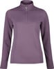 Lila Damenpullover mit langen Ärmeln und Reißverschluss.