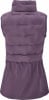 Violette Steppweste mit hohem Kragen und verlängertem Schnitt.