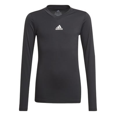 Schwarzes Langarmshirt mit Adidas-Logo und Aeroready-Technologie. Schwarzes Langarmshirt mit Adidas-Logo und Aeroready-Technologie.