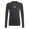 Schwarzes Langarmshirt mit Adidas-Logo und Aeroready-Technologie.
