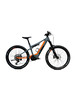 Graues und orangefarbenes KTM E-Mountainbike mit Federung.