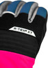 Detail eines Handschuhs mit R-TEX® XT-Logo und Farbflächen.
