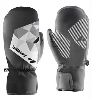 ZANIER Skihandschuhe mit geometrischem Muster und Logo.