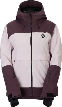 Damenjacke von Scott mit Kapuze in Weinrot und Hellrosa.