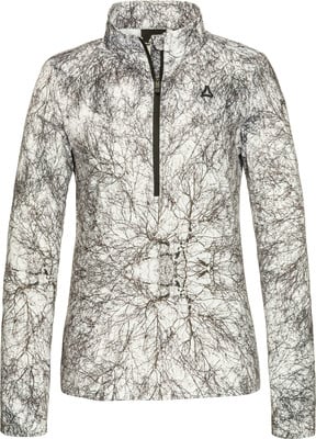 Damenpullover mit Zweigmuster und kurzem Reißverschluss. Damenpullover mit Zweigmuster und kurzem Reißverschluss.