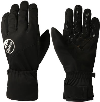 Schwarze Skihandschuhe mit ESKA-Logo und rutschfester Handflächenbeschichtung. Schwarze Skihandschuhe mit ESKA-Logo und rutschfester Handflächenbeschichtung.