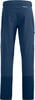Rückansicht einer dunkelblauen Outdoorhose mit Logo