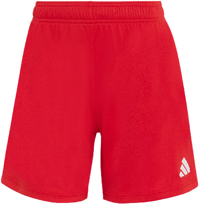 Rote Shorts mit Adidas-Logo am rechten Hosenbein. Rote Shorts mit Adidas-Logo am rechten Hosenbein.
