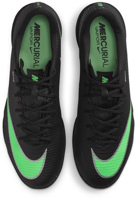 Herren schwarze Nike Mercurial Vapor Fußballschuhe mit neongrünem Swoosh. Herren schwarze Nike Mercurial Vapor Fußballschuhe mit neongrünem Swoosh.