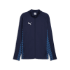Marineblaue Puma-Jacke mit weißem Logo und blauem Muster an den Ärmeln.