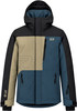 Bunte Herren-Winterjacke mit Kapuze und R-Logo.